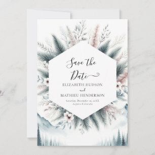 Save The Date Mariage de montagne minimaliste de pointe