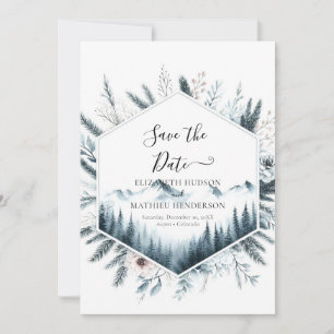 Save The Date Mariage de montagne non photo modifiable