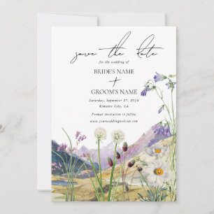 Save The Date Mariage de montagne Rustique Fleur sauvage aquarel