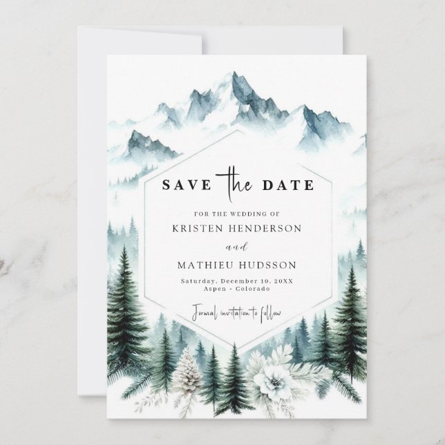 Save The Date Mariage de montagne unique imprimable (Devant)