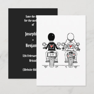 Save The Date Mariage de motards à moto