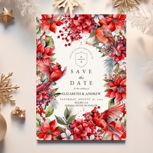 Save The Date Mariage de Noël du cardinal rouge (Créateur téléchargé)