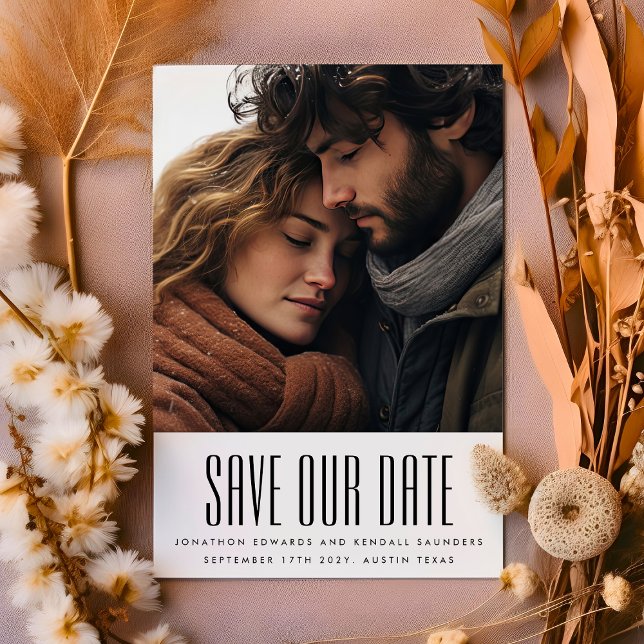 Save The Date Mariage de noms modifiables photo Ultra simple mod (Créateur téléchargé)