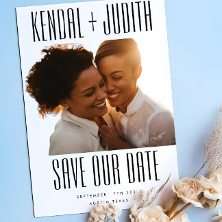 Save The Date Mariage de noms modifiables photo ultra simple mod