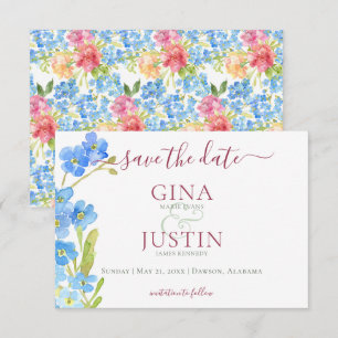 Save The Date Mariage de notes pour les oeillets et les oubliett