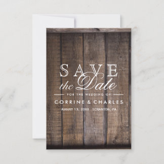 Save The Date Mariage de palette en bois rustique - Enregistrer 