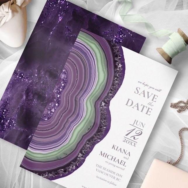 Save The Date Mariage de Parties scintillant de la géométrie d'â (Créateur téléchargé)