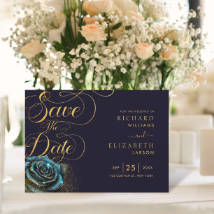 Save The Date Mariage de Parties scintillant Rose gothique foncé