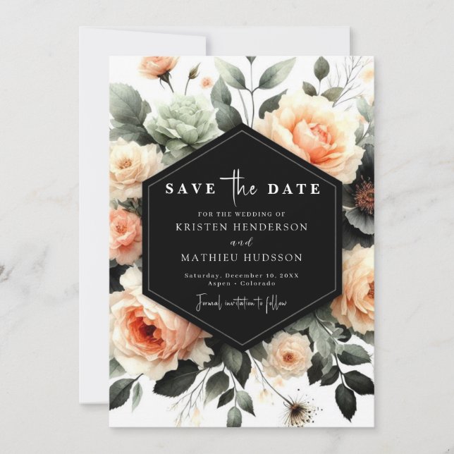 Save The Date Mariage de pêche élégant de la lumière (Devant)