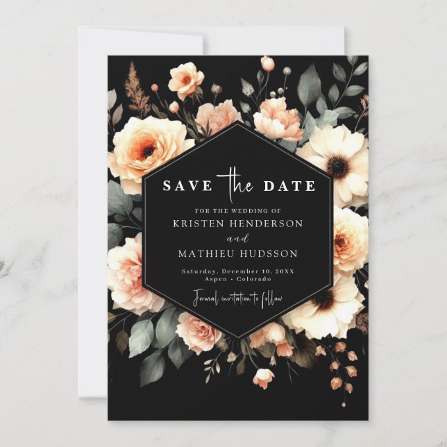 Save The Date Mariage de pêche personnalisé Boho (Devant)