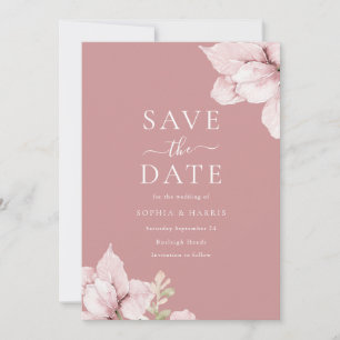 Save The Date Mariage de pétales de fleurs rousses