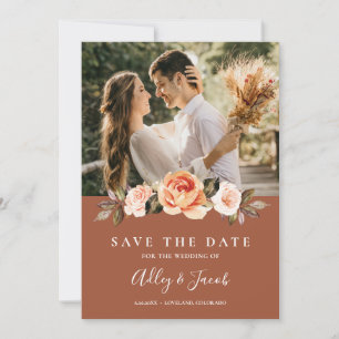 Save The Date Mariage de photos florales de Terracotta Boho