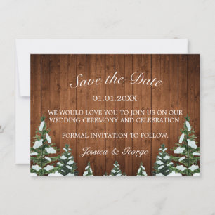 Save The Date Mariage de pin de campagne de bois et de forêt de