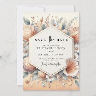 Save The Date Mariage de plage d'aquarelle unique