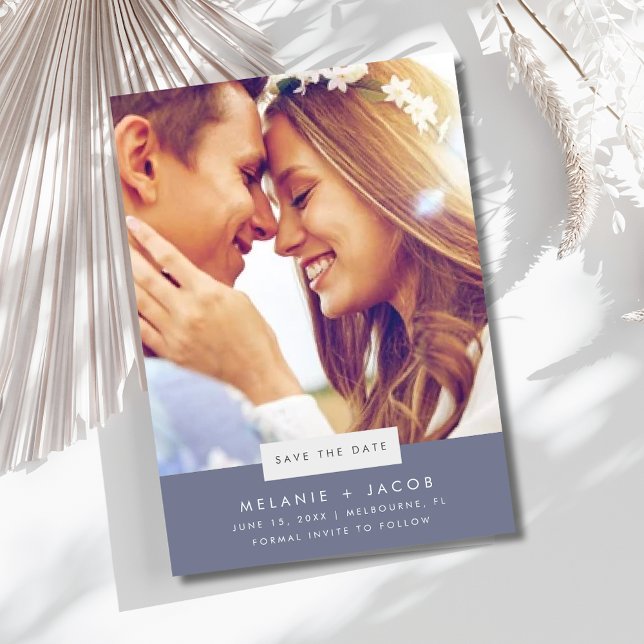 Save The Date Mariage de plage de photos minime Économisez la da (Minimal Photo Beach Wedding Save the Date)