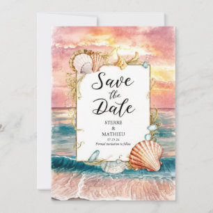 Save The Date Mariage de plage élégant