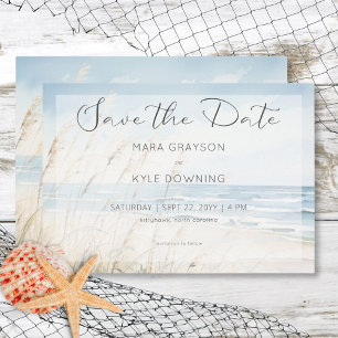 Save The Date Mariage de plage moderne en bord de mer