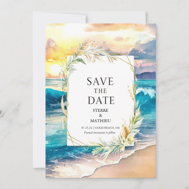 Save The Date Mariage de plage numérique (Devant)