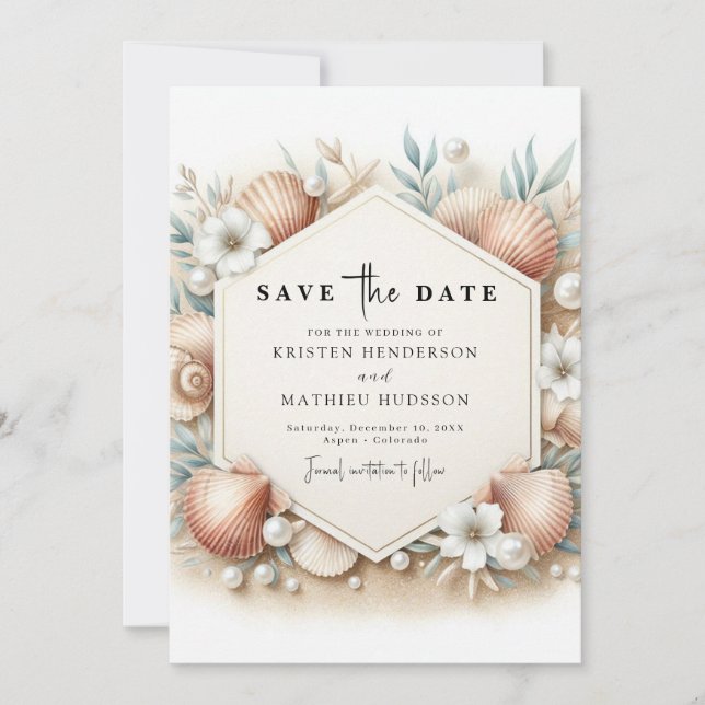 Save The Date Mariage de plage numérique imprimable (Devant)
