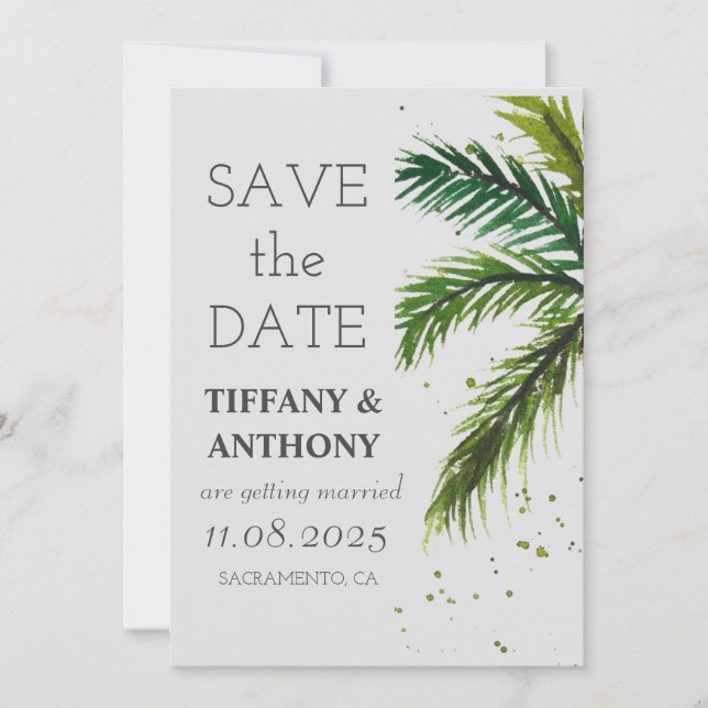 Save The Date Mariage de plage océanique d'été moderne (Devant)