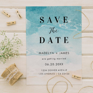 Save The Date Mariage de plage océanique moderne d'été