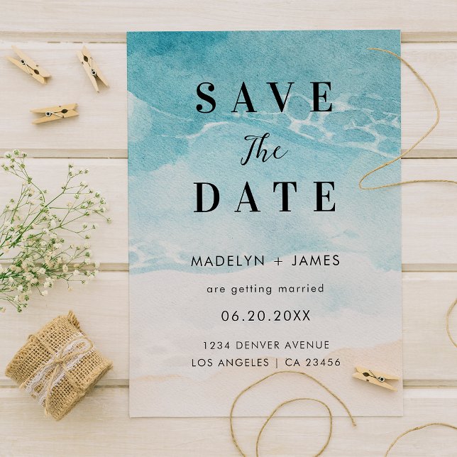 Save The Date Mariage de plage océanique moderne d'été (Créateur téléchargé)