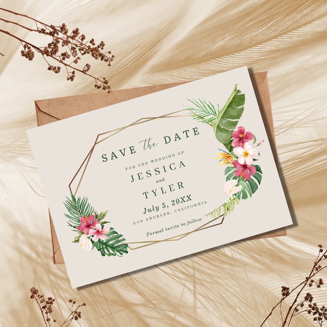 Save The Date Mariage de plage tropicale (Créateur téléchargé)