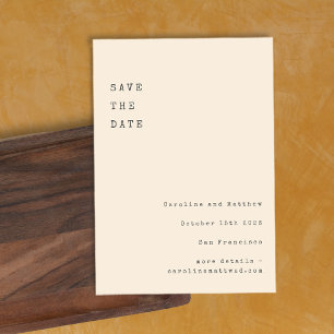 Save The Date Mariage de police de fond minimaliste à créme rétr