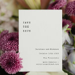 Save The Date Mariage de police minimaliste de type Rétro blanc<br><div class="desc">Typographie minimaliste blanche rétro Typographie Mariage Enregistrer la date</div>