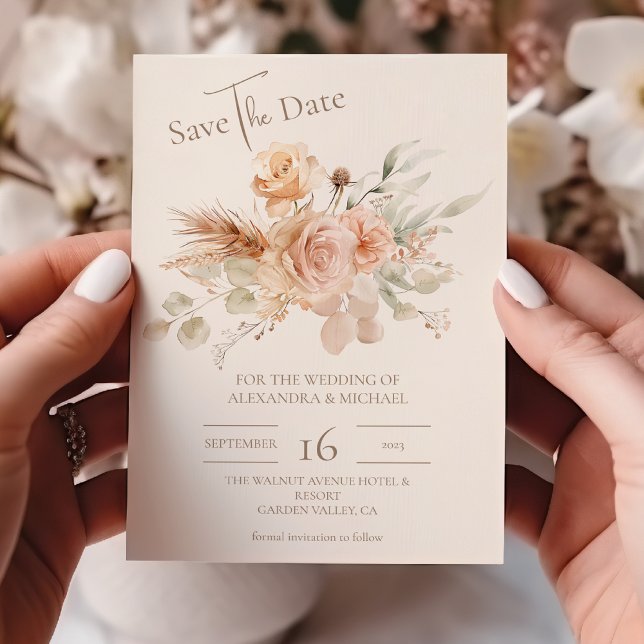 Save The Date Mariage de prairie Fleur sauvage lunaire (Créateur téléchargé)