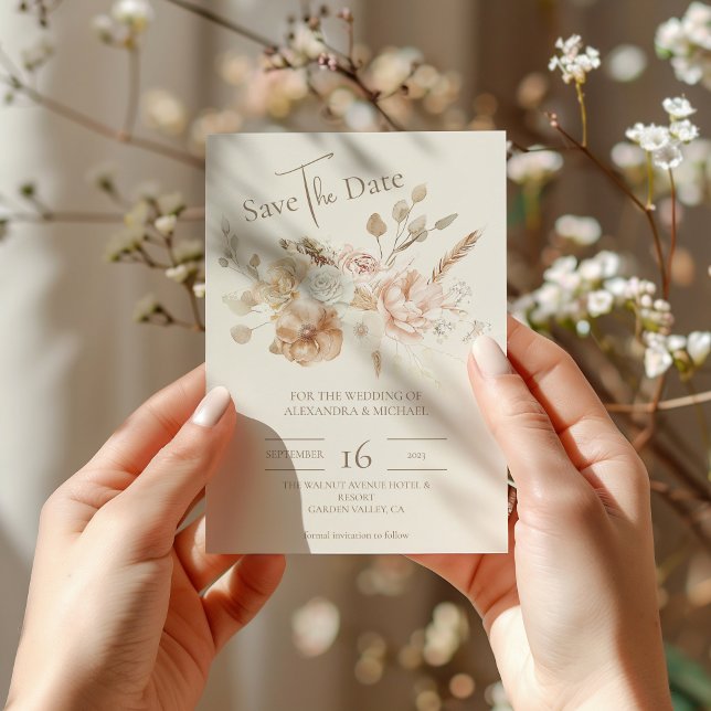 Save The Date Mariage de prairie Fleur sauvage lunaire (Créateur téléchargé)