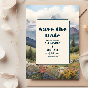 Save The Date Mariage de prairie rustique