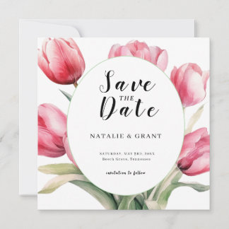 Save The Date Mariage de printemps aux tulipes