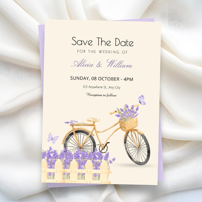 Save The Date Mariage de printemps violet (Créateur téléchargé)