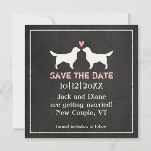 Save The Date Mariage de Retrievers d'Or Enregistrez la Date