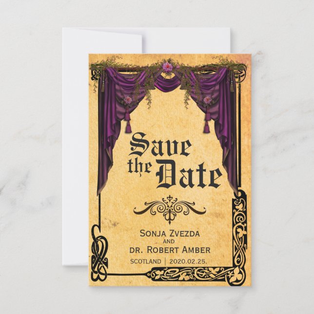 Save The Date Mariage de rideau celtique Enregistrer l'invitatio (Devant)
