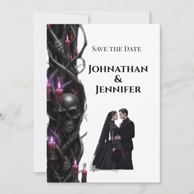 Save The Date Mariage de romance sombre gothique vampire de nuit (Devant)
