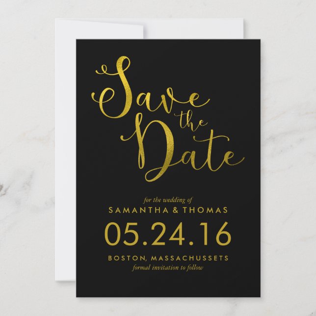 Save The Date Mariage de script élégant Enregistrer la date (Devant)
