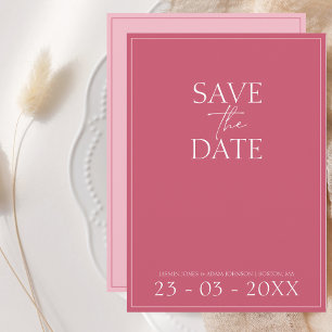 Save The Date Mariage de script Magenta rose minimal Enregistrer