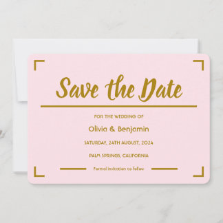 Save The Date Mariage de script manuscrit rose simple