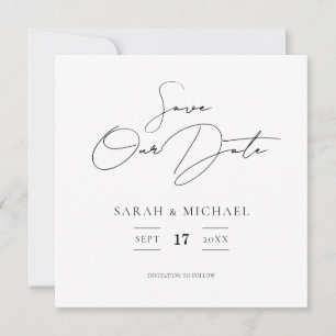 Save The Date Mariage De Script Minimaliste Moderne Enregistrer