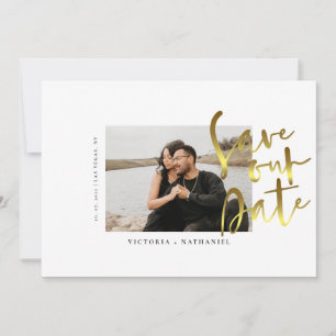 Save The Date Mariage De Script Or Moderne Photo Enregistrer La 