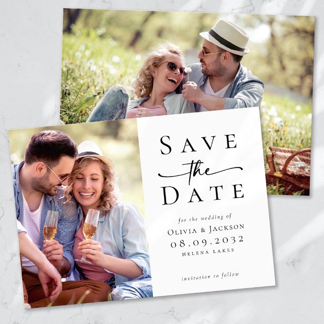 Save The Date Mariage de script photo moderne (Créateur téléchargé)