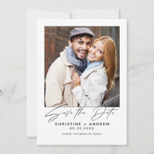 Save The Date Mariage de script photo moderne minimaliste