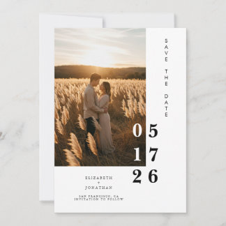 Save The Date Mariage de script rustique numérique chic