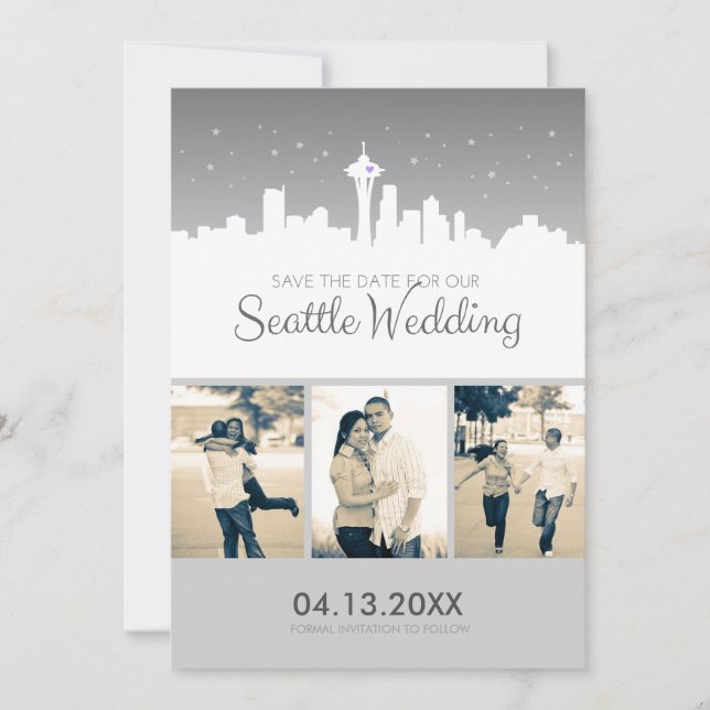 Save The Date Mariage de Seattle Sauvegarder la date (Devant)
