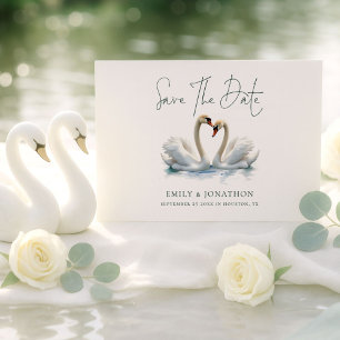 Save The Date Mariage de style Minimaliste Swan Script