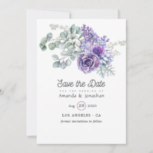 Save The Date Mariage de Succulents d'Eucalyptus Tropical