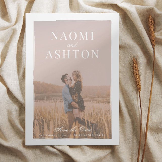 Save The Date Mariage de superposition brossé (Créateur téléchargé)