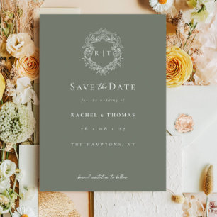 Save The Date Mariage de taille de monogramme de la crête